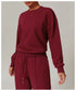 Women's 2-Piece Crewneck Top and Long Mid Rise Sports Pants Set